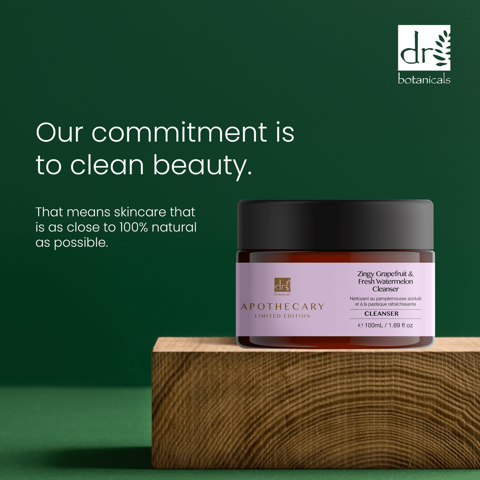Dr Botanicals Zingy Grapefruit & Fresh Watermelon Cleanser 100ml x 2 - Herbalshire Handmade Herbal Products