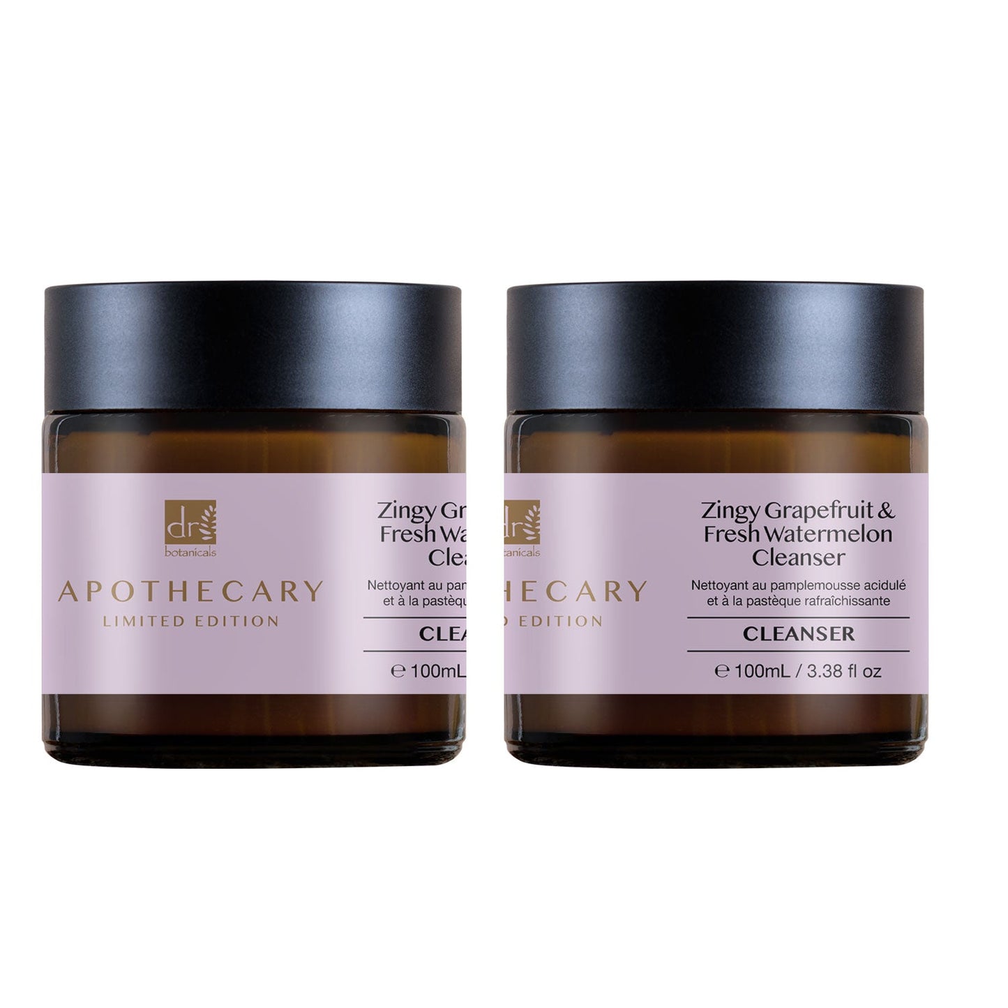 Dr Botanicals Zingy Grapefruit & Fresh Watermelon Cleanser 100ml x 2 - Herbalshire Handmade Herbal Products