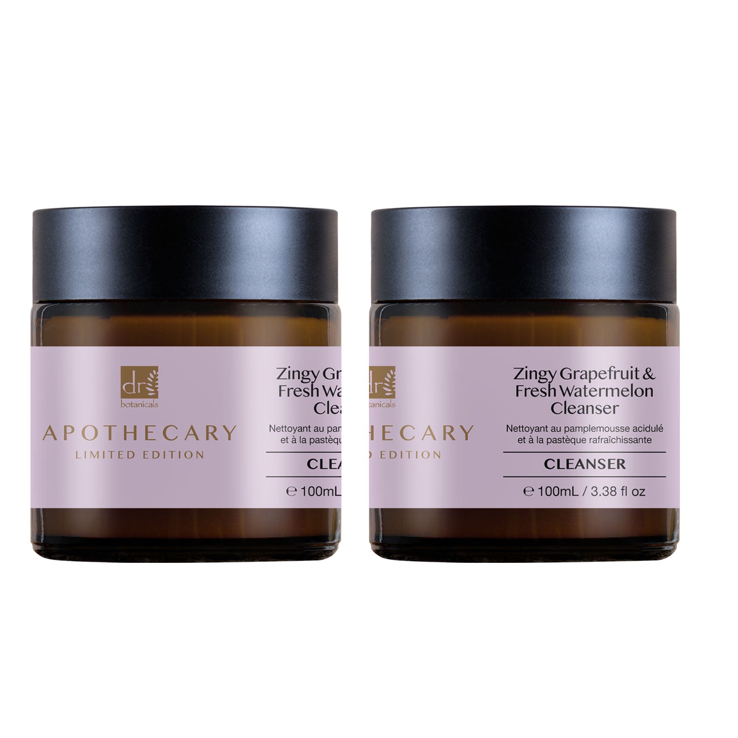 Dr Botanicals Zingy Grapefruit & Fresh Watermelon Cleanser 100ml x 2 - Herbalshire Handmade Herbal Products