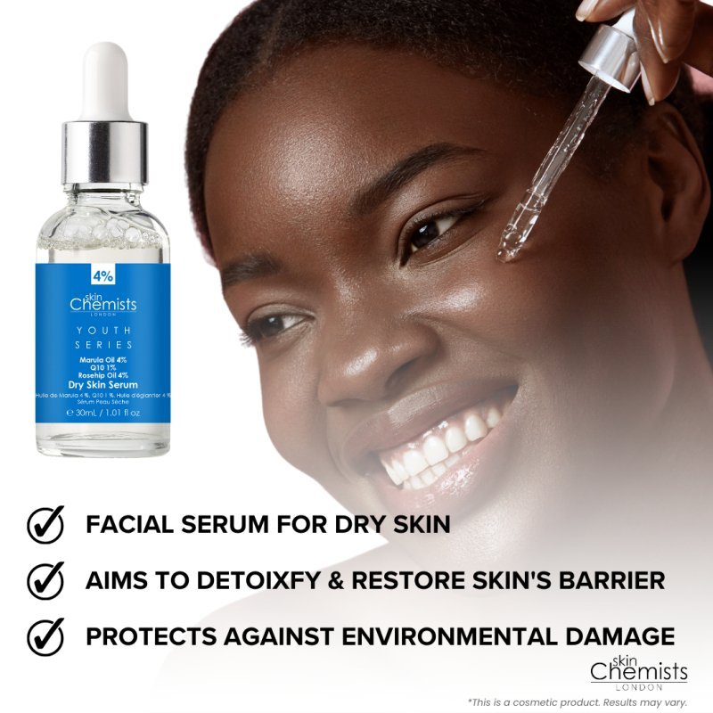 Dry Skin Serum Marulua Oil 4%, Q10 1%, Rosehip Oil 4% 30ml - Herbalshire Handmade Herbal Products