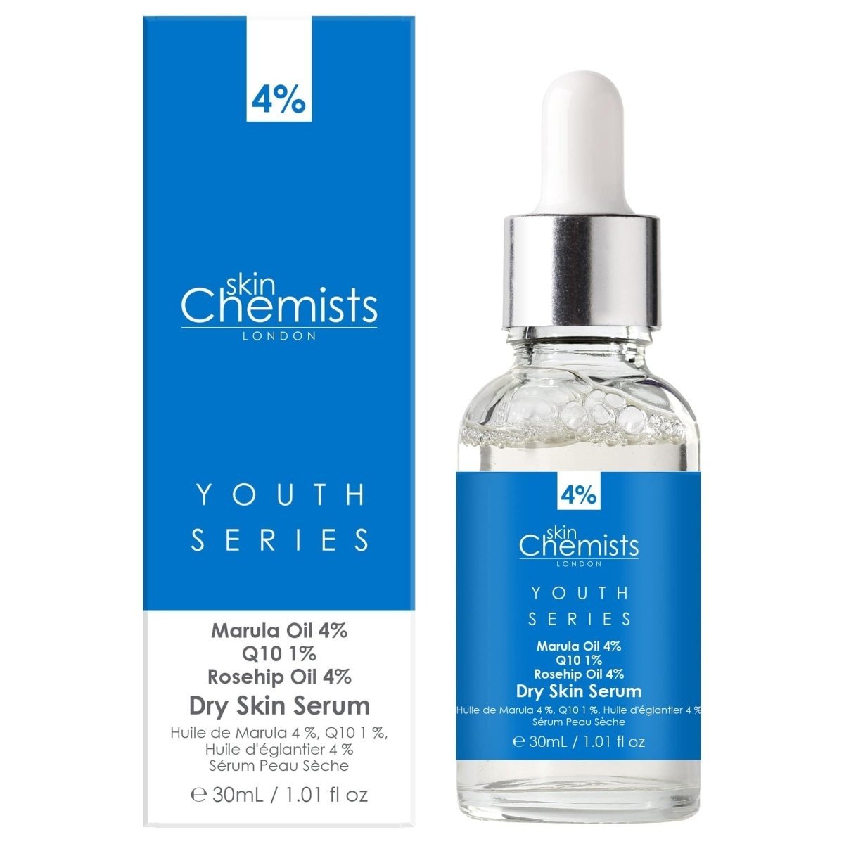 Dry Skin Serum Marulua Oil 4%, Q10 1%, Rosehip Oil 4% 30ml - Herbalshire Handmade Herbal Products