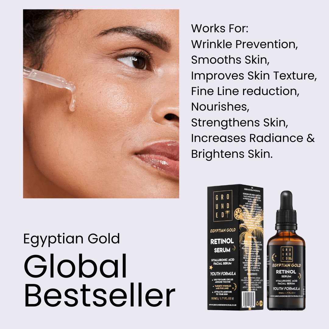 Egyptian Gold Retinol Face Serum - Anti ageing skincare - Herbalshire Handmade Herbal Products