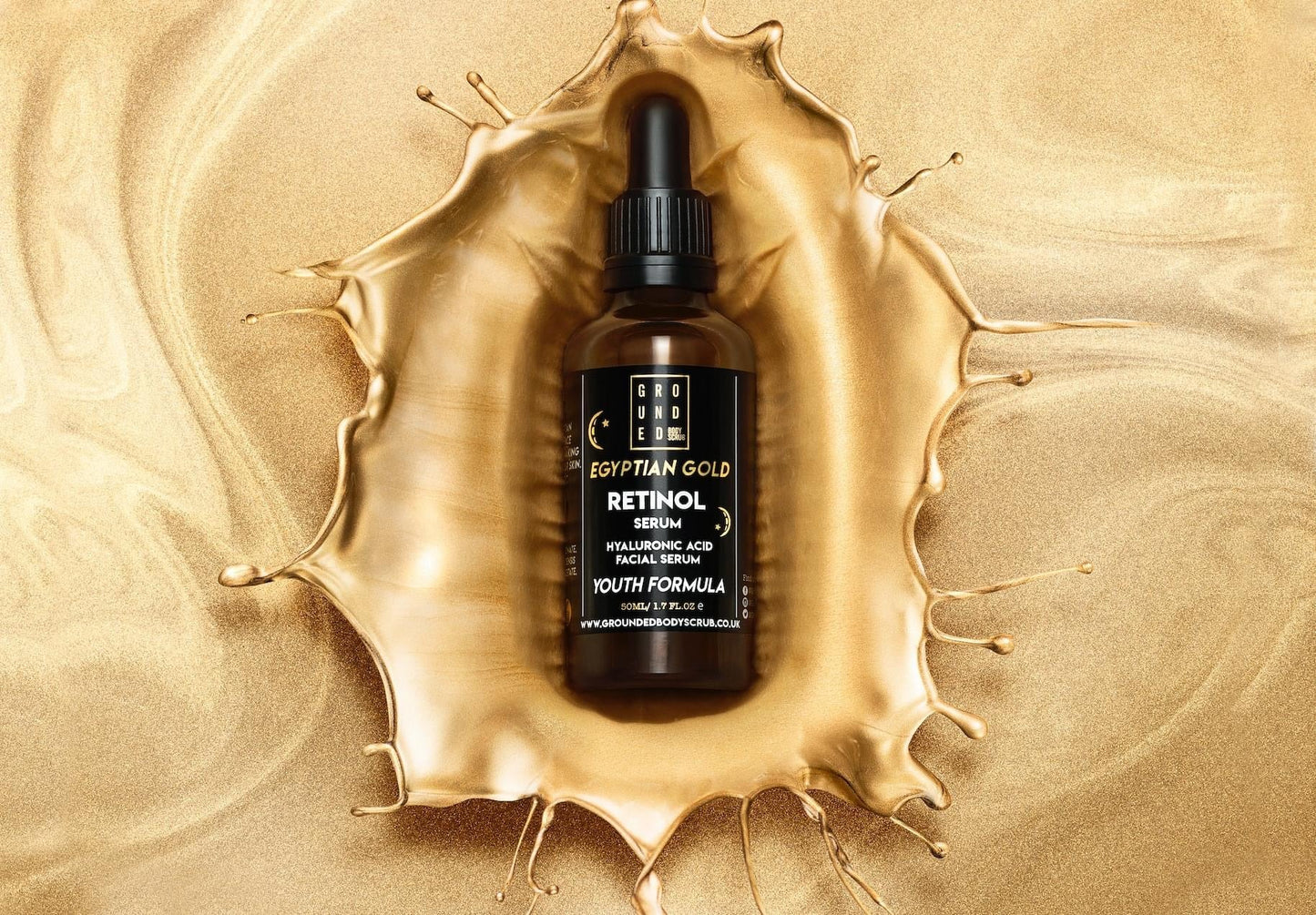 Egyptian Gold Retinol Face Serum - Anti ageing skincare - Herbalshire Handmade Herbal Products