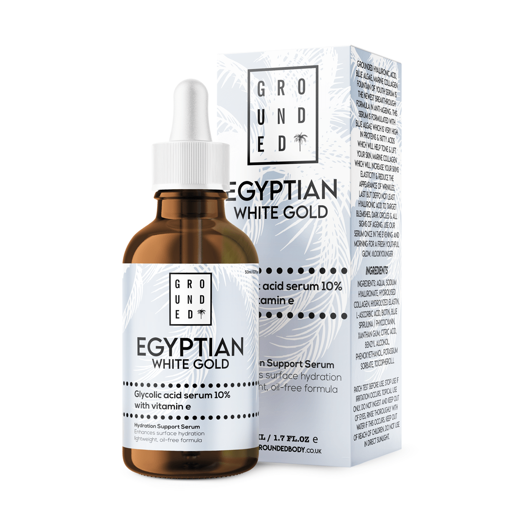 Egyptian White Gold, Glycolic Acid Serum 10% With Vitamin E version - Herbalshire Handmade Herbal Products