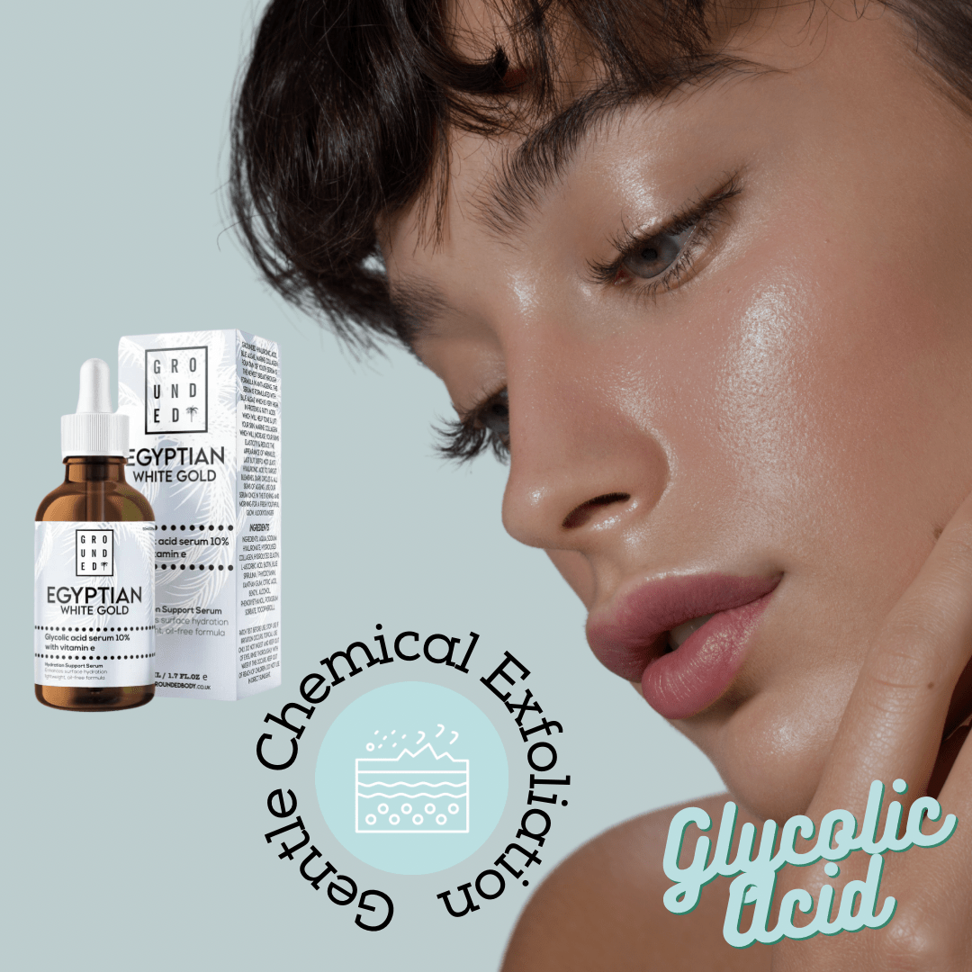 Egyptian White Gold, Glycolic Acid Serum 10% With Vitamin E version - Herbalshire Handmade Herbal Products