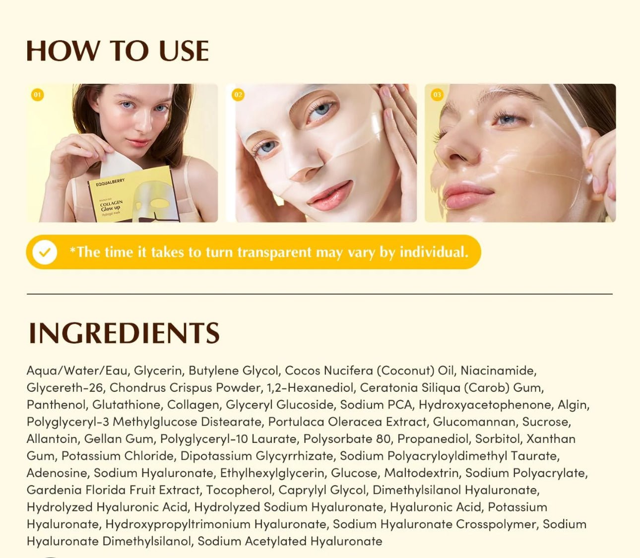 EQQUALBERRY PDRN Collagen Hydrogel Face Masks - Herbalshire Handmade Herbal Products