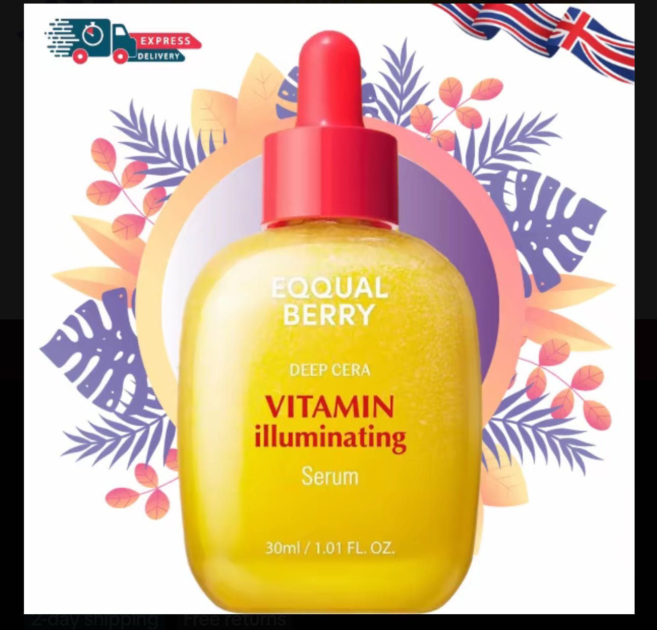 EQQUALBERRY Vitamin C illuminating Serum – Fade Dark Spots, Hydrate & Glow | 40% Acerola, Niacinamide & Hyaluronic Acid | Anti - Aging & Skin Repair – 30ml - Herbalshire Handmade Herbal Products