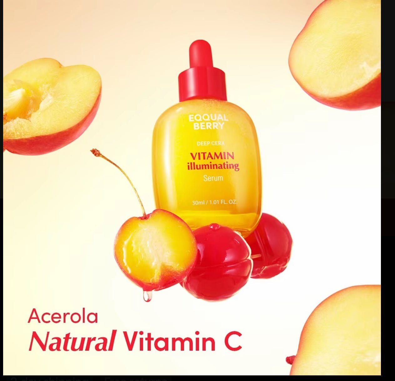 EQQUALBERRY Vitamin C illuminating Serum – Fade Dark Spots, Hydrate & Glow | 40% Acerola, Niacinamide & Hyaluronic Acid | Anti - Aging & Skin Repair – 30ml - Herbalshire Handmade Herbal Products