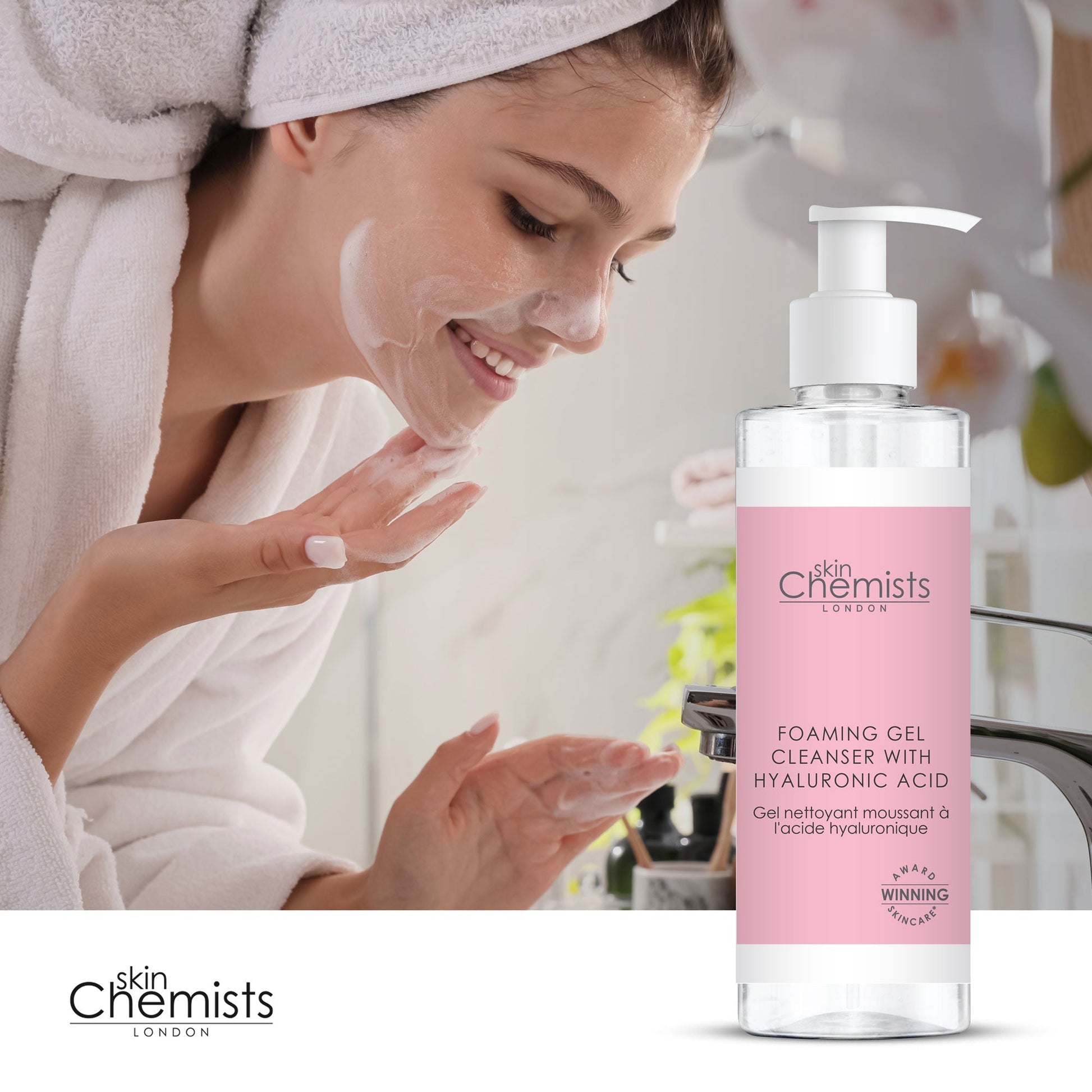Foaming Gel Cleanser with Hyaluronic Acid 200ml - Herbalshire Handmade Herbal Products
