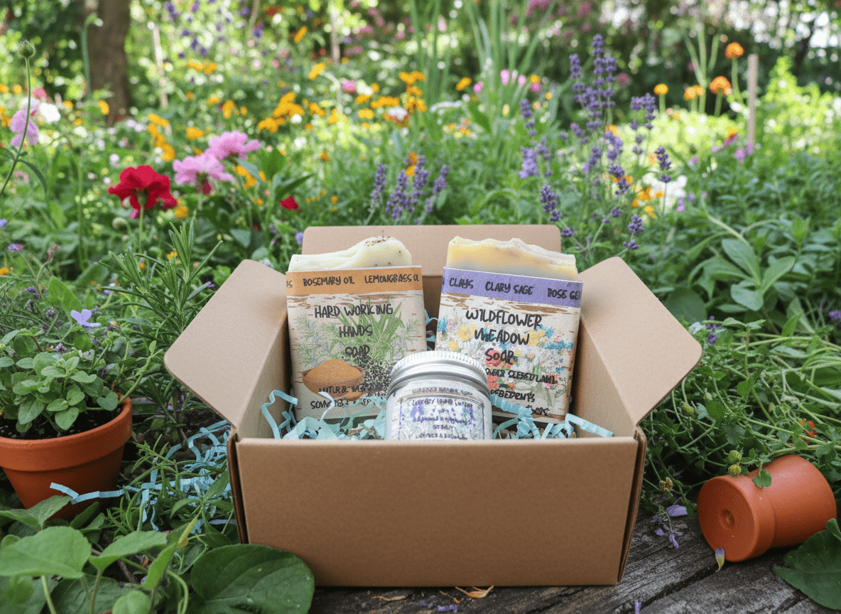 Gardeners Gift Set – Vegan Hand Care, Soap & Lotion Gift Box UK - Herbalshire Handmade Herbal Products