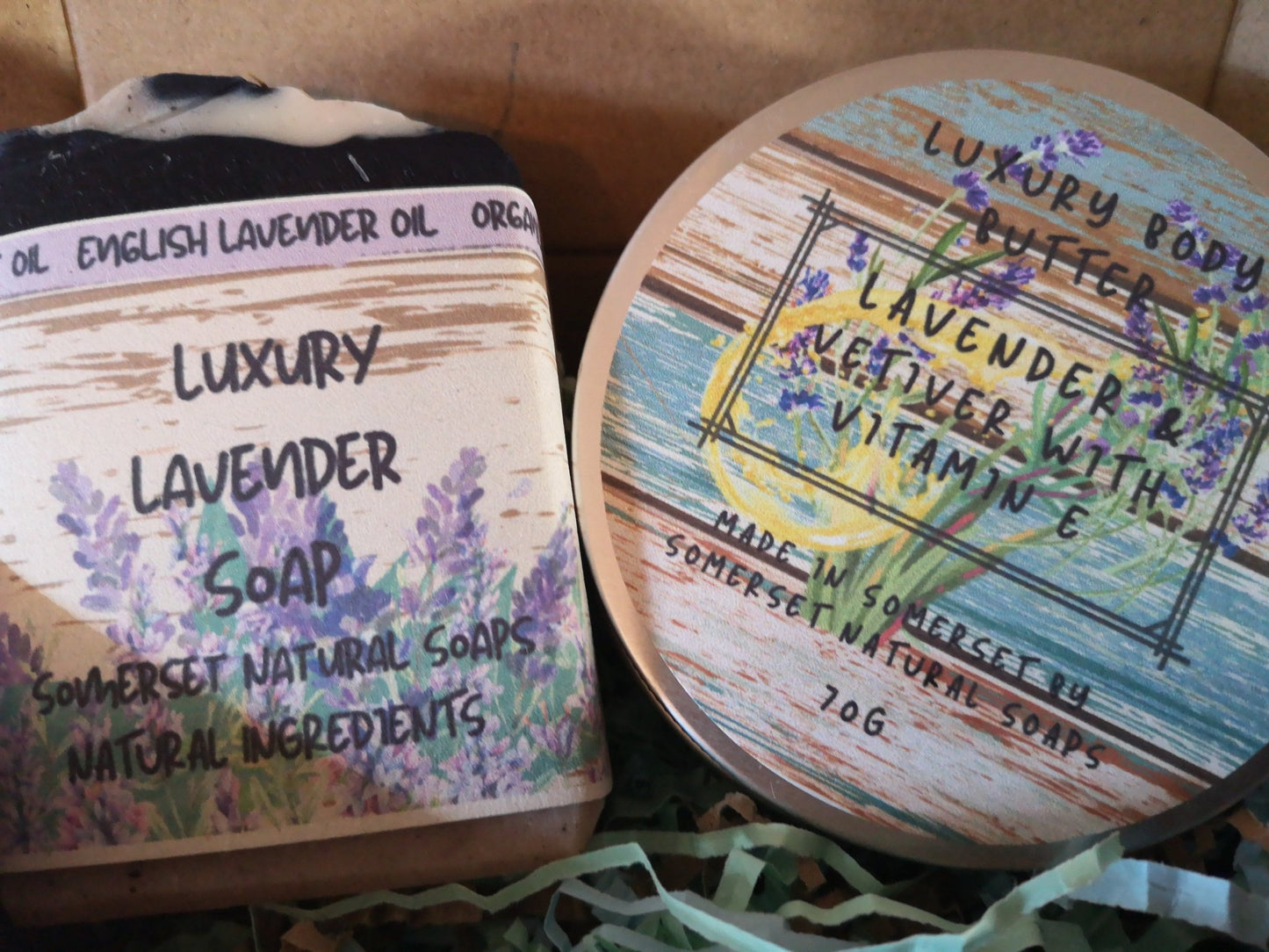 Gift set Luxury Body Butter Lavender & Vetiver & Luxury Lavender Soap - Herbalshire Handmade Herbal Products