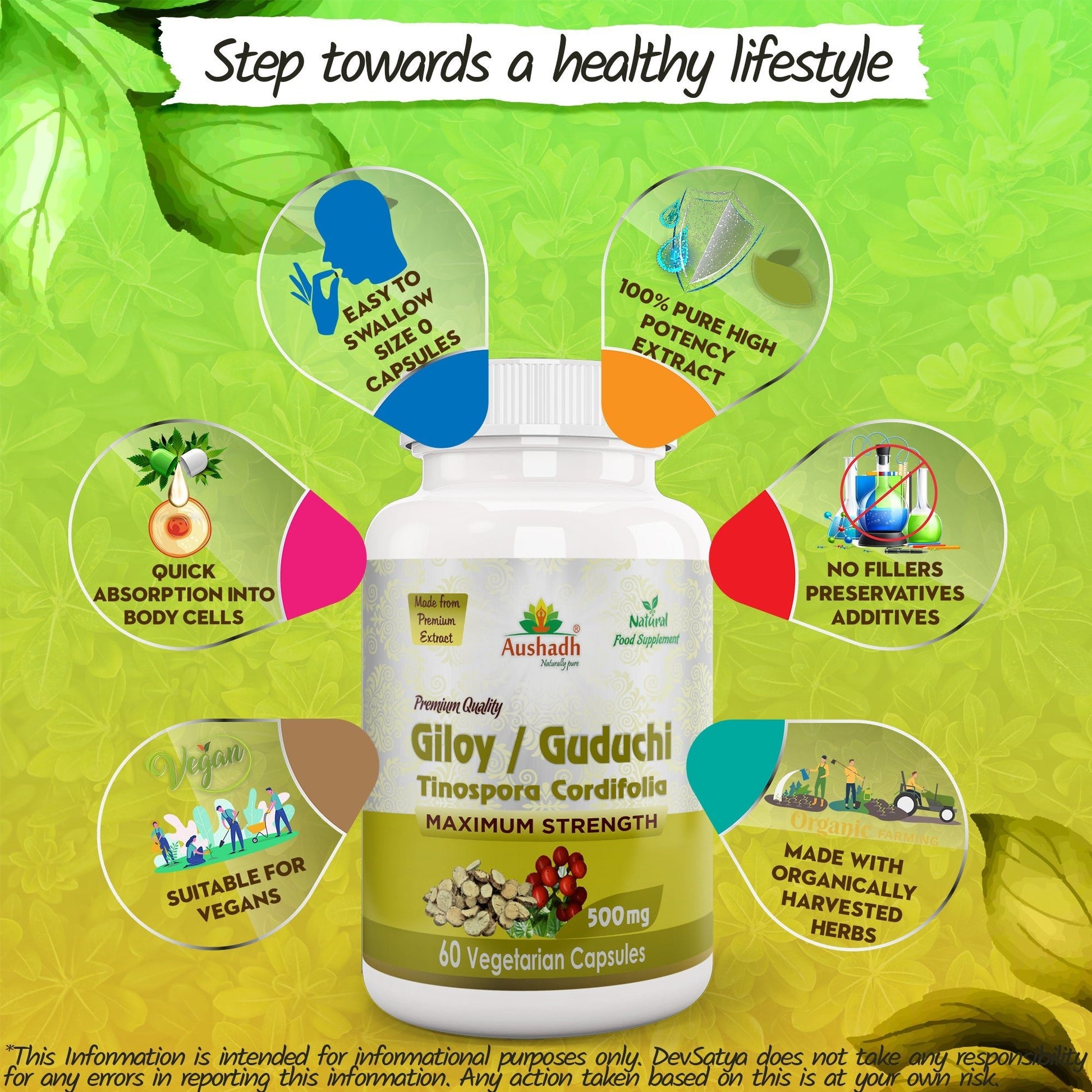 Giloy Guduchi Capsule (Tinospora Cordifolia) - Herbalshire Handmade Herbal Products