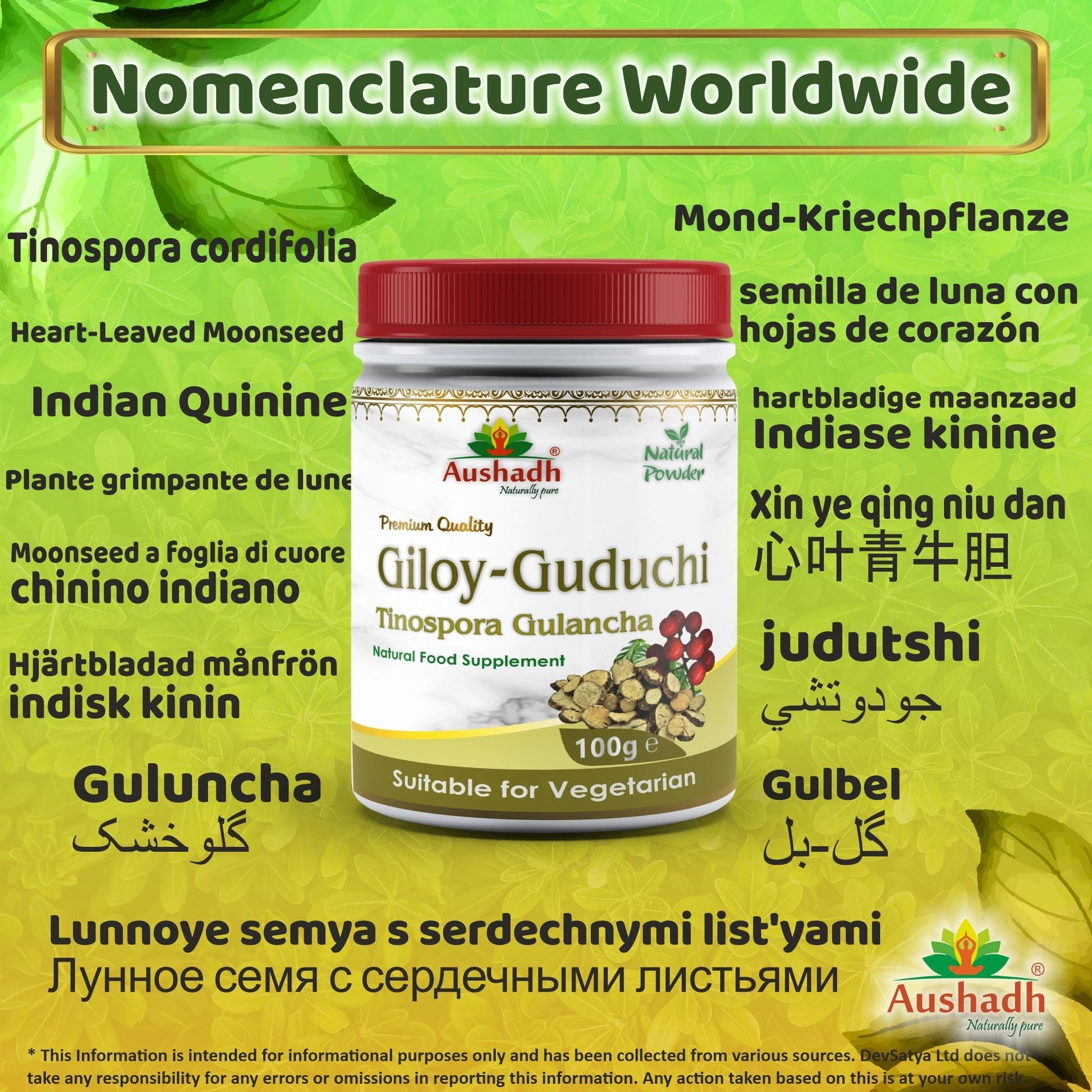 Giloy Guduchi Powder (Tinospora Cordifolia) - Herbalshire Handmade Herbal Products