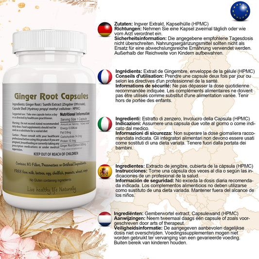 Ginger Root (Sunthi) Capsule - Herbalshire Handmade Herbal Products