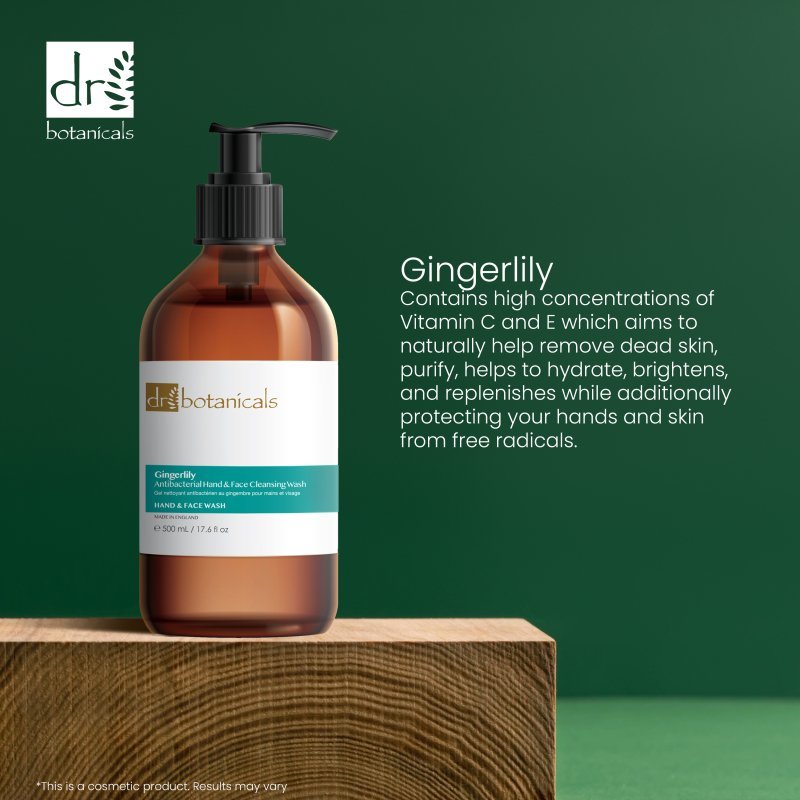 Gingerlily Antibacterial Hand & Face Cleansing Wash 500ml - Herbalshire Handmade Herbal Products
