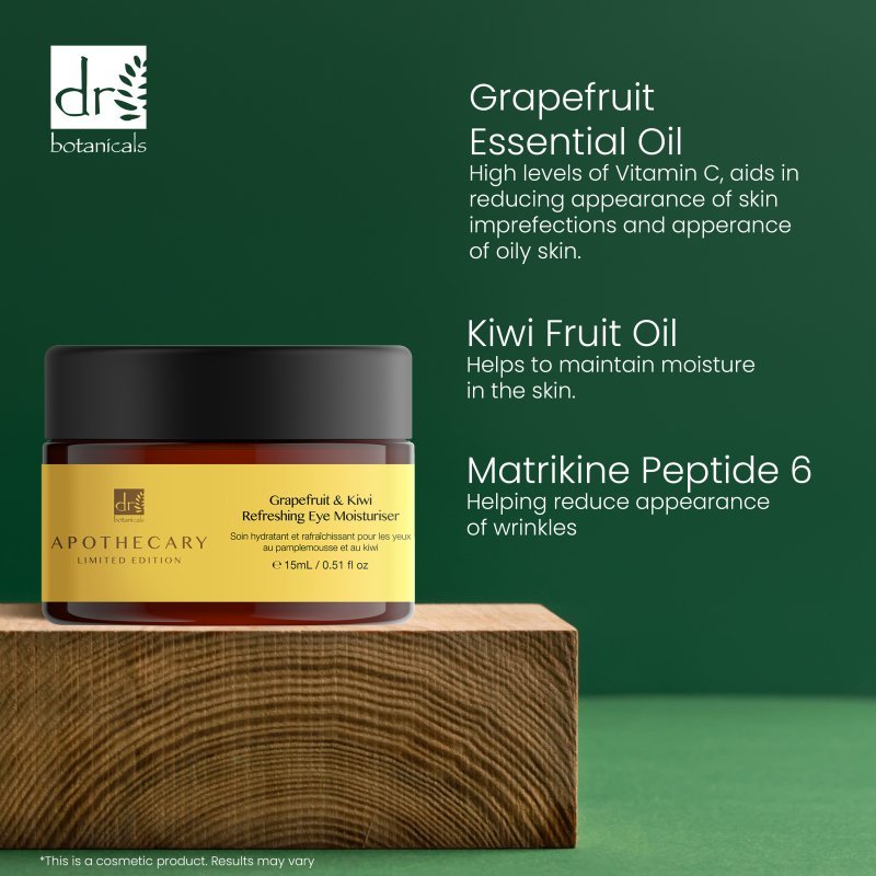 Grapefruit & Kiwi Refreshing Eye Moisturiser 15ml - Herbalshire Handmade Herbal Products