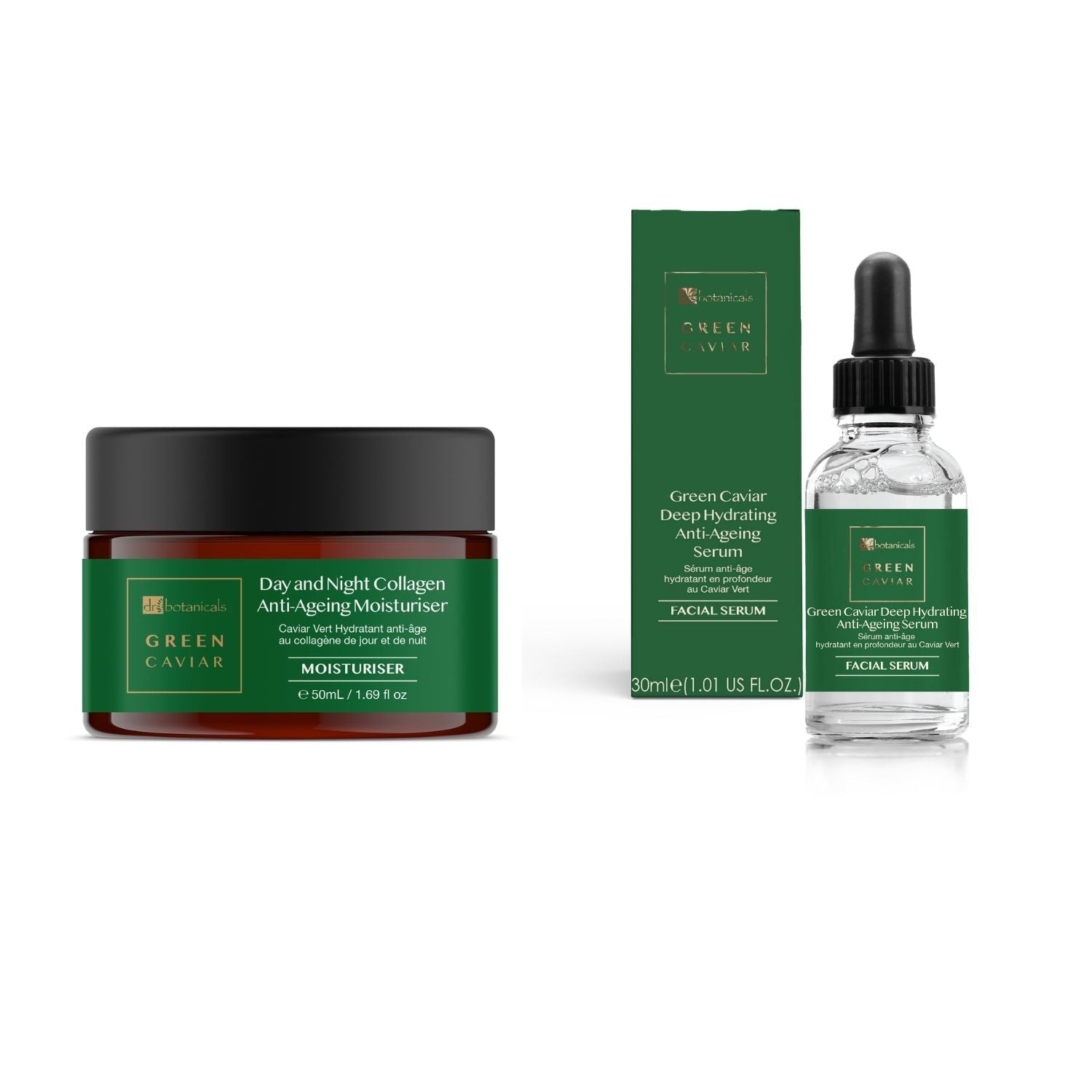 Green Caviar Anti - Ageing Moisturiser & Serum Kit - Herbalshire Handmade Herbal Products