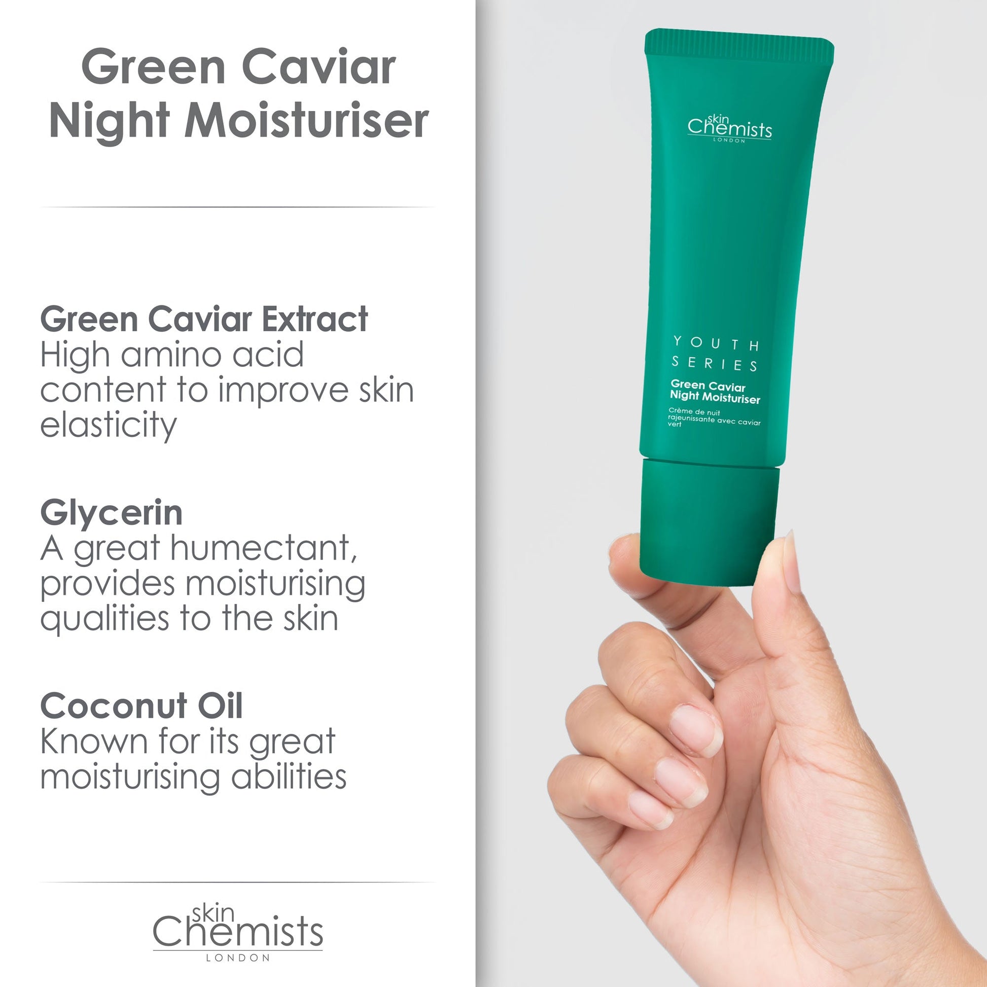 Green Caviar Night Moisturiser 50ml - Herbalshire Handmade Herbal Products