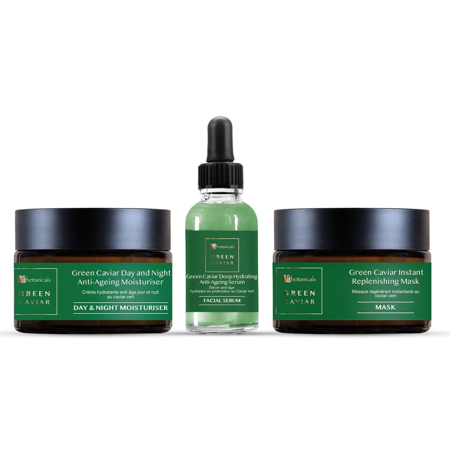 Green Caviar Serum, Night Moisturiser and Mask - Herbalshire Handmade Herbal Products
