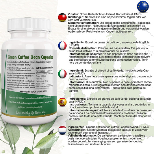 Green Coffee Bean Capsule - Herbalshire Handmade Herbal Products