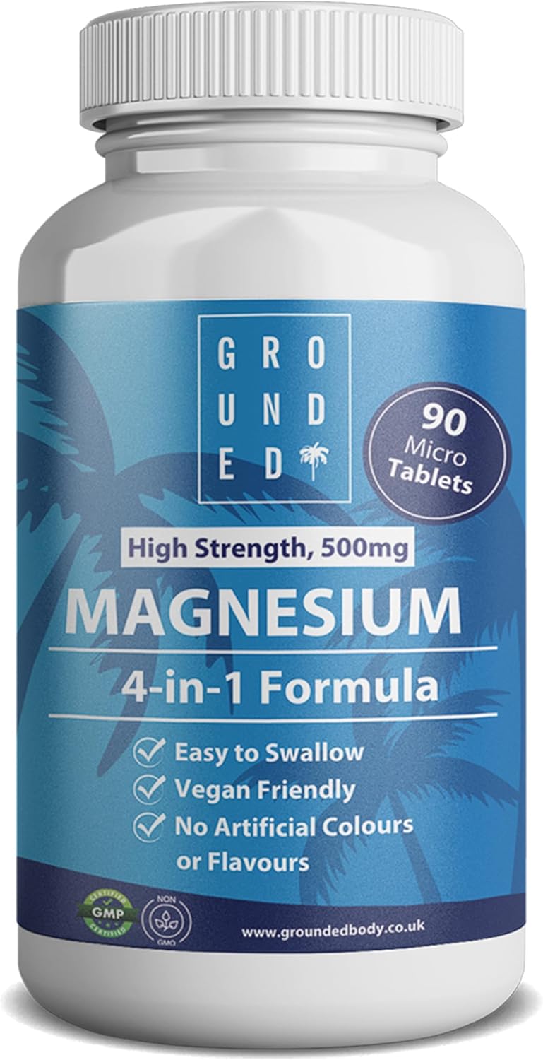 Grounded 4 - in - 1 Magnesium 500mg Tablets – Comprehensive Support for Mind & Body - Herbalshire Handmade Herbal Products