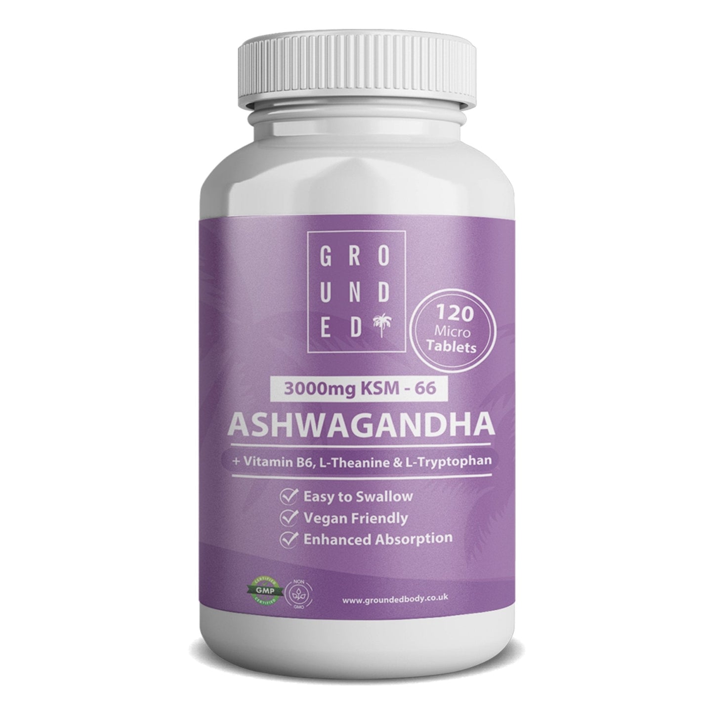 Grounded Ashwagandha High Strength 3000mg Tablets – 4 - in - 1 Stress & Mood Support - Herbalshire Handmade Herbal Products