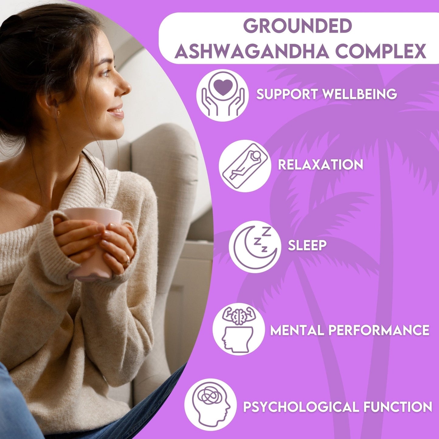 Grounded Ashwagandha High Strength 3000mg Tablets – 4 - in - 1 Stress & Mood Support - Herbalshire Handmade Herbal Products
