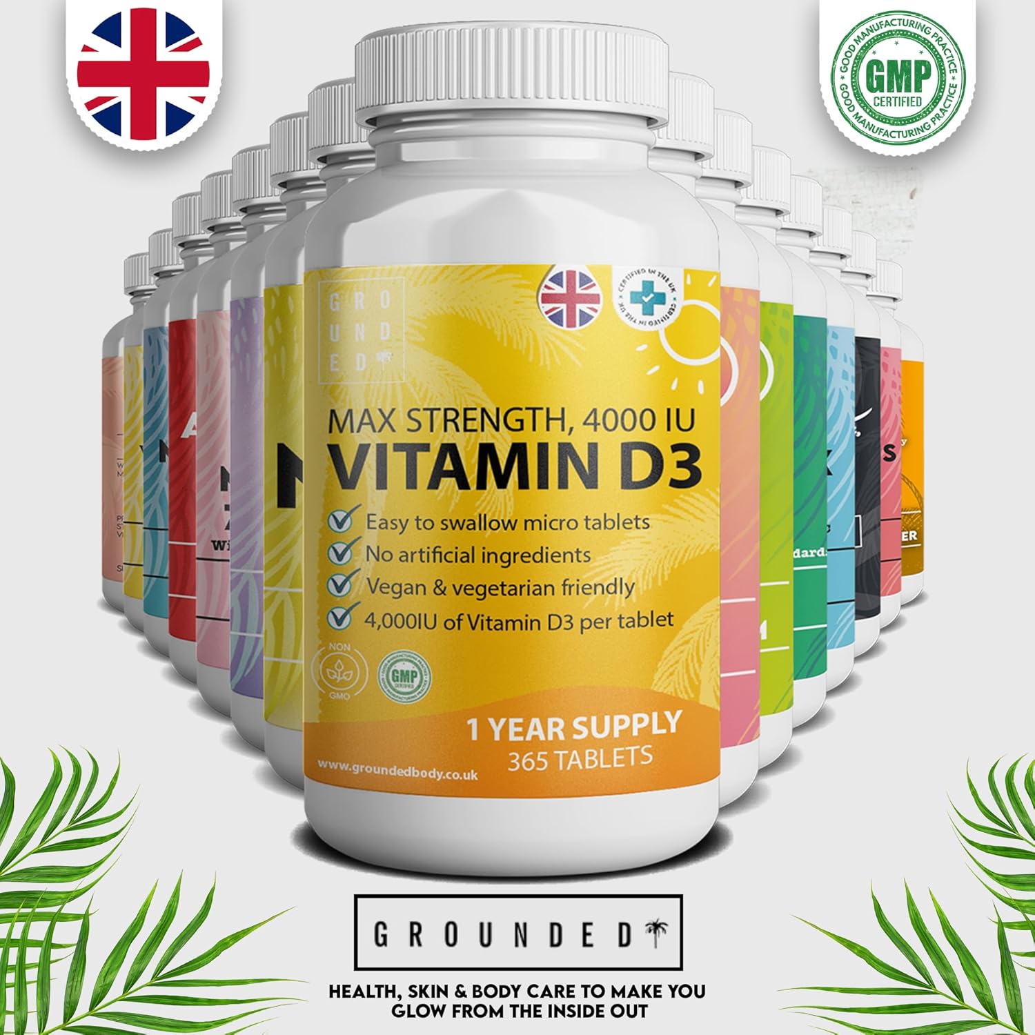Grounded Vitamin D3 4000 IU – 365 Tablets - Herbalshire Handmade Herbal Products
