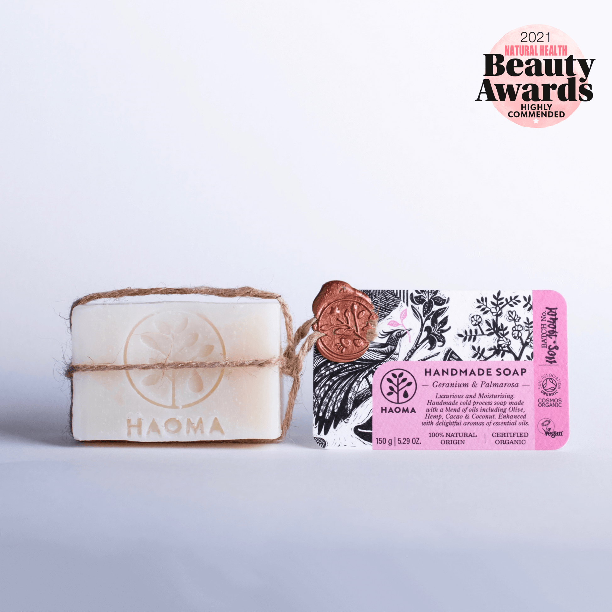 Handmade Geranium & Palmarosa Soap - Herbalshire Handmade Herbal Products