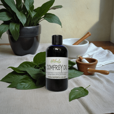 Handmade Pure Comfrey Infused Oil - Natural Relief for Arthritis, Fractures & S - Herbalshire Handmade Herbal Products