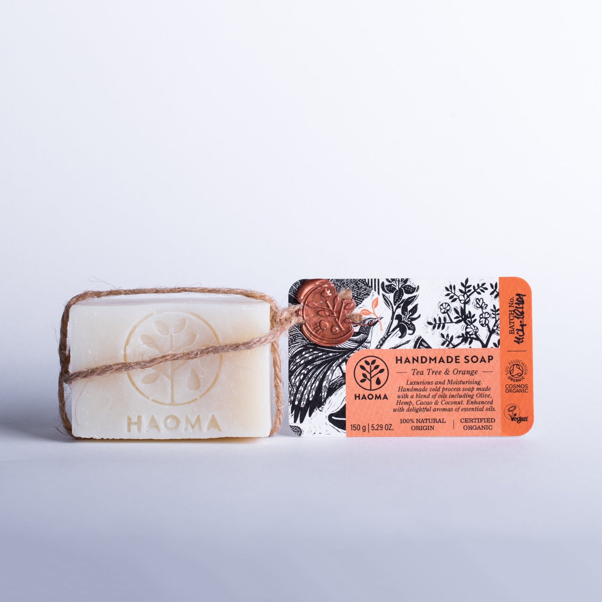 Handmade Tea Tree & Orange Soap - Herbalshire Handmade Herbal Products