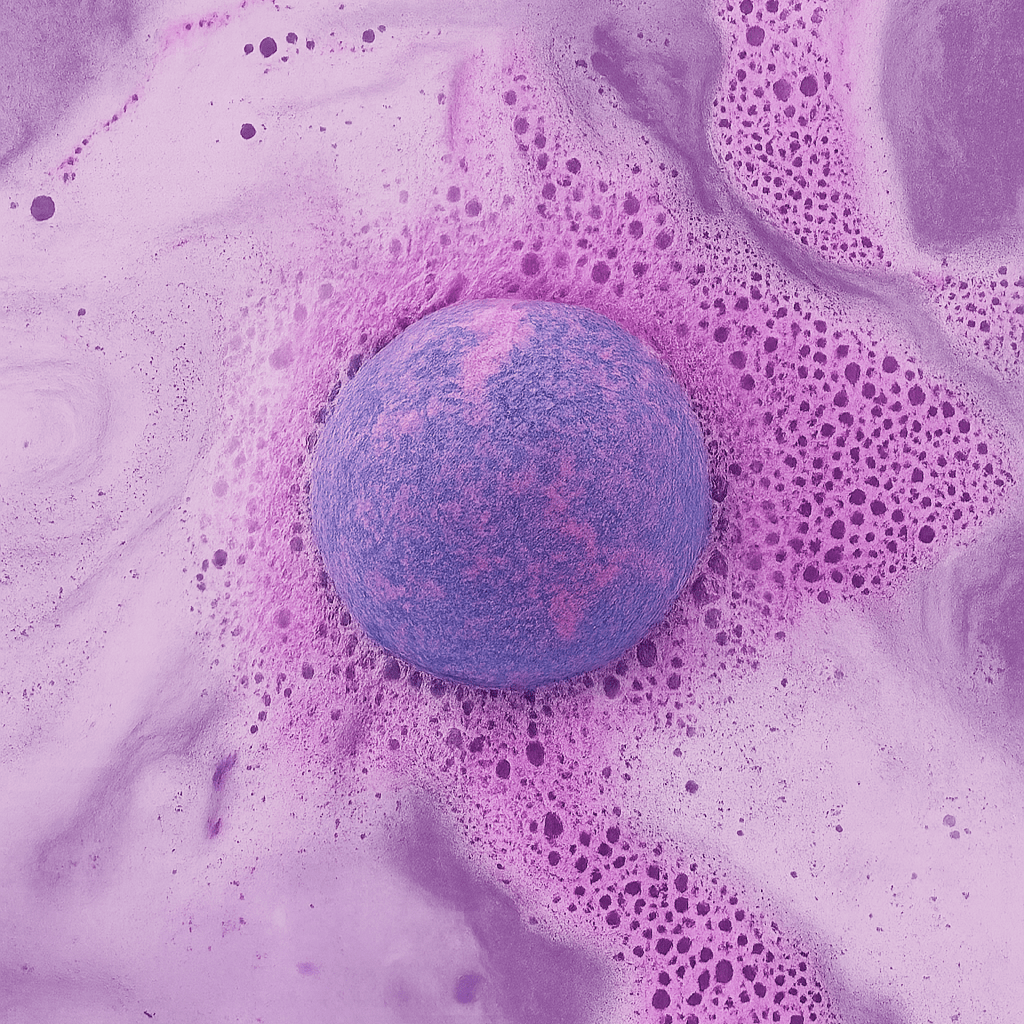 Happy Birthday - Yorkshire Violet Birthday Bath Bomb Floral Soak - Herbalshire Handmade Herbal Products