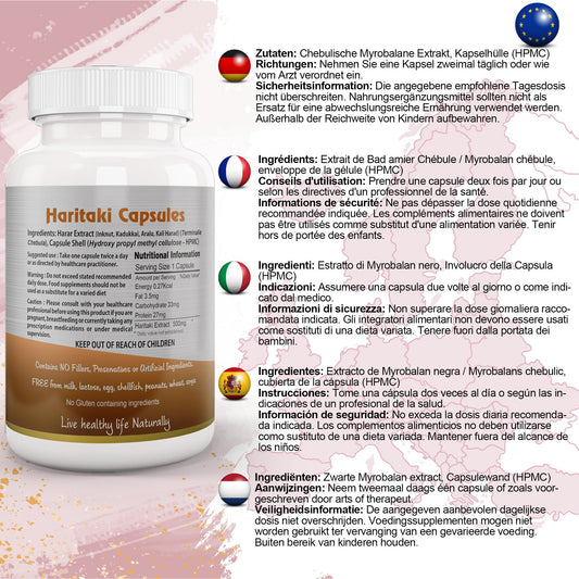 Harde (Haritaki) Capsule - Herbalshire Handmade Herbal Products