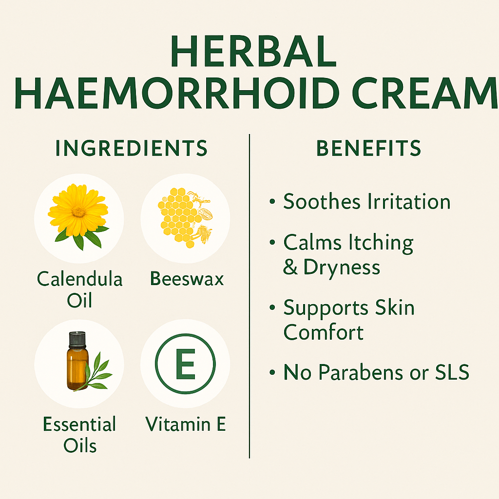 Herbal Cream for Hemorrhoids – Natural Piles Balm UK – Shrink Relief Ointment - Herbalshire Handmade Herbal Products