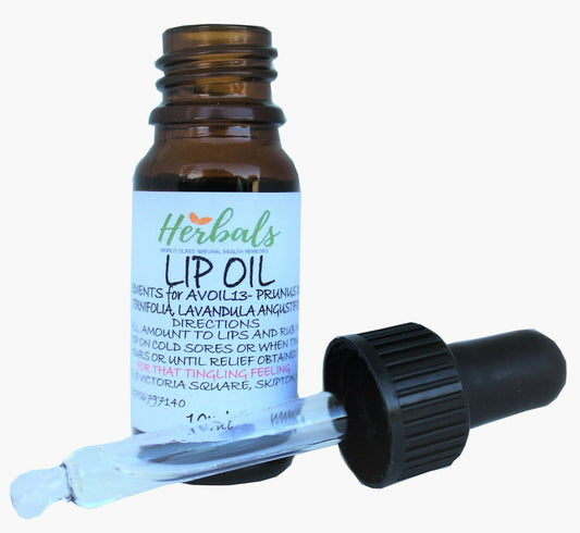 Herbal Lip Oil Lotion Natural Cold Sore Relief - Prevents and Soothes Cold Sores - Herbalshire Handmade Herbal Products
