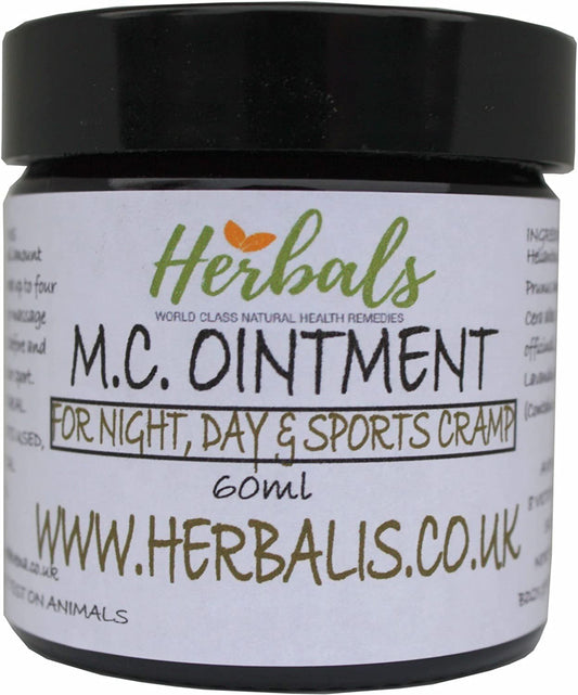 Herbalshire Natural Muscular Cramp Ointment - 60ml Muscle Cramp Cream for Pain - Herbalshire Handmade Herbal Products