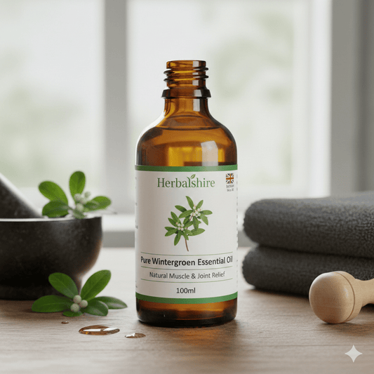 Herbalshire Pure Wintergreen Essential Oil – Natural Muscle & Joint Relief (10ml / 30ml / 100ml) - Herbalshire Handmade Herbal Products