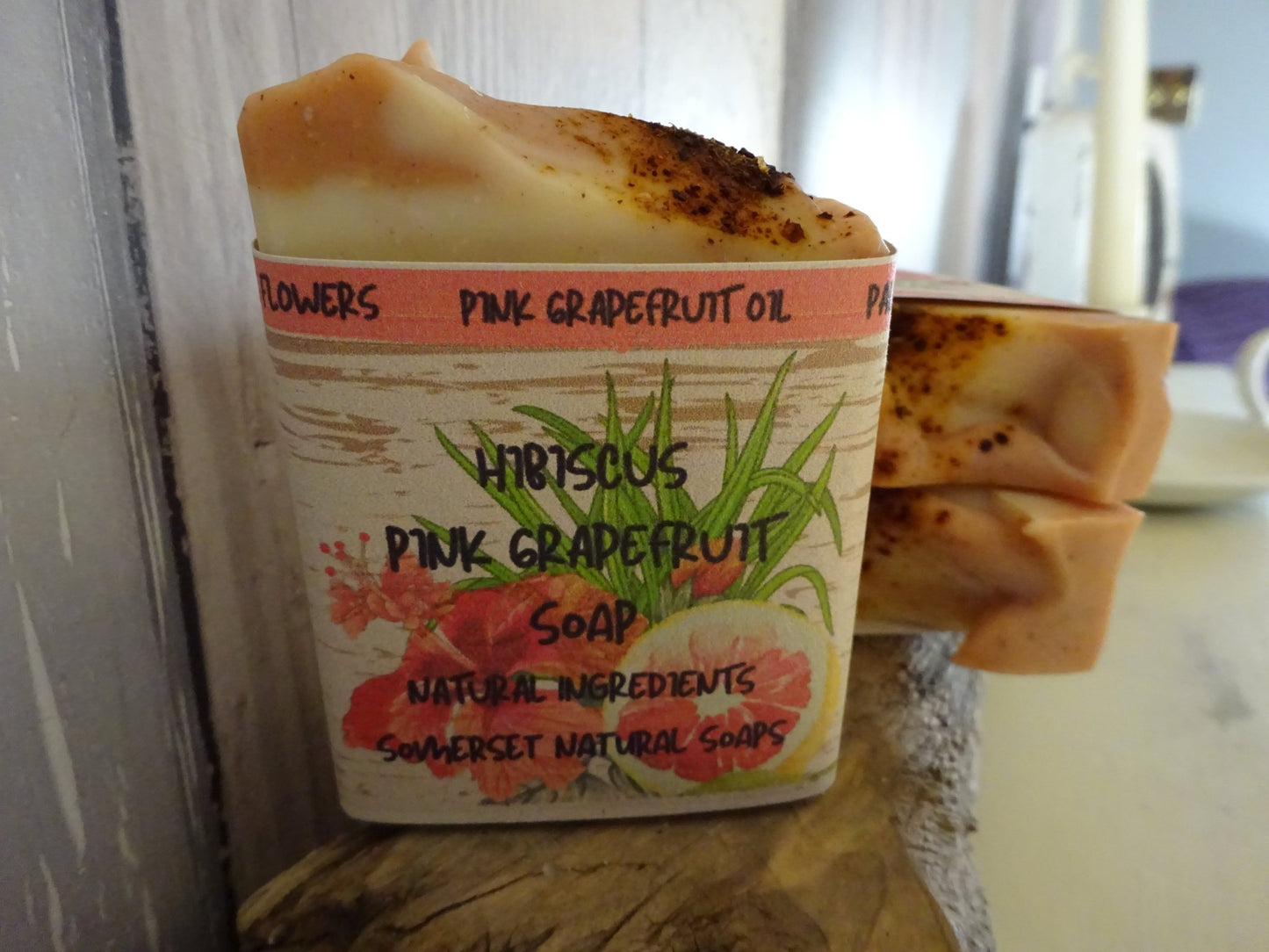 Hibiscus Pink Grapefruit Vegan Soap - Herbalshire Handmade Herbal Products