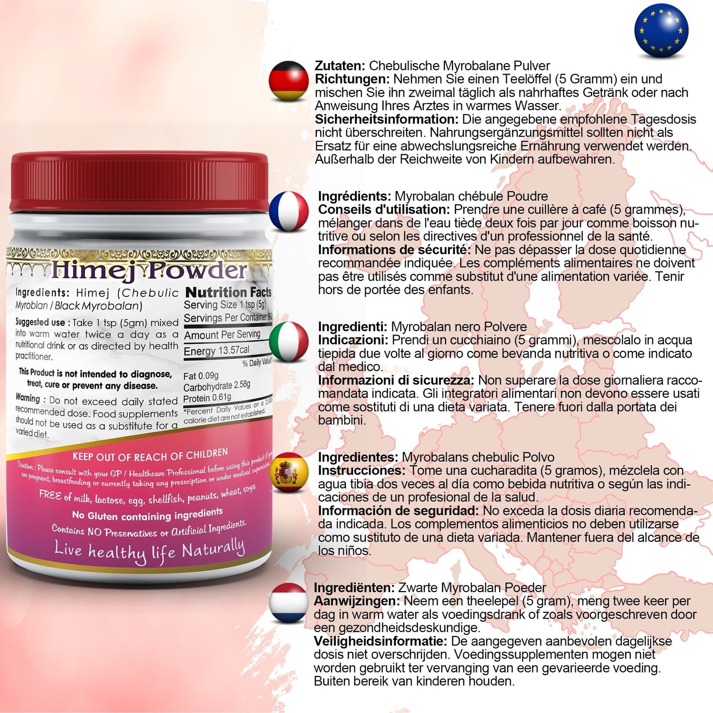 Himej (Black Myrobalan) Powder - Herbalshire Handmade Herbal Products