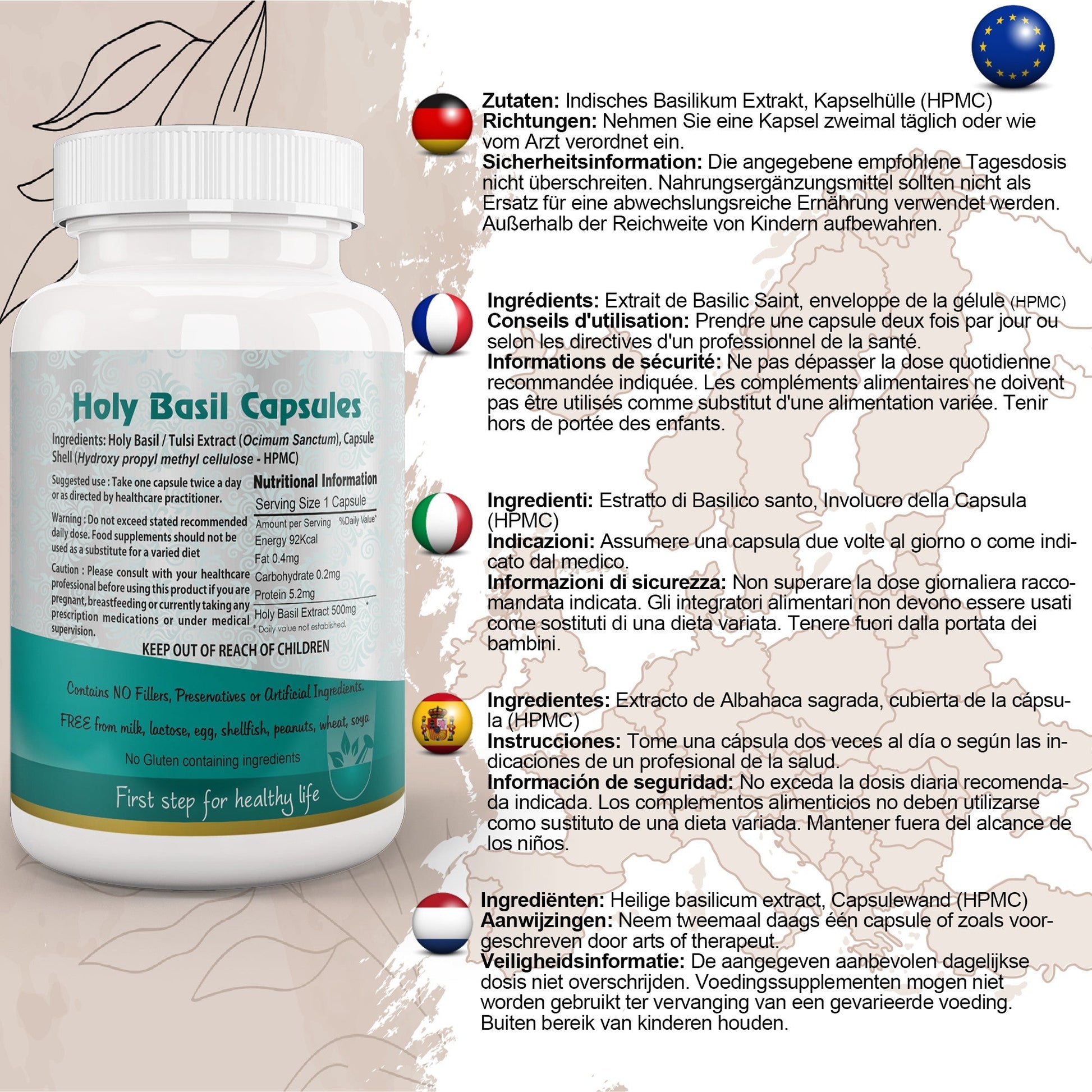 Holy Basil (Tulsi) Capsule - Herbalshire Handmade Herbal Products