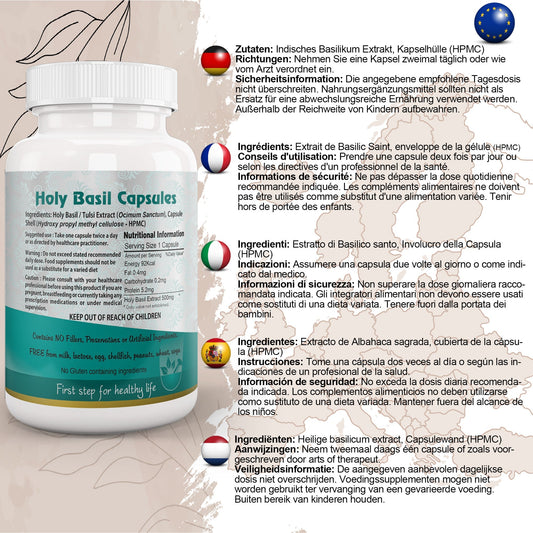 Holy Basil (Tulsi) Capsule - Herbalshire Handmade Herbal Products