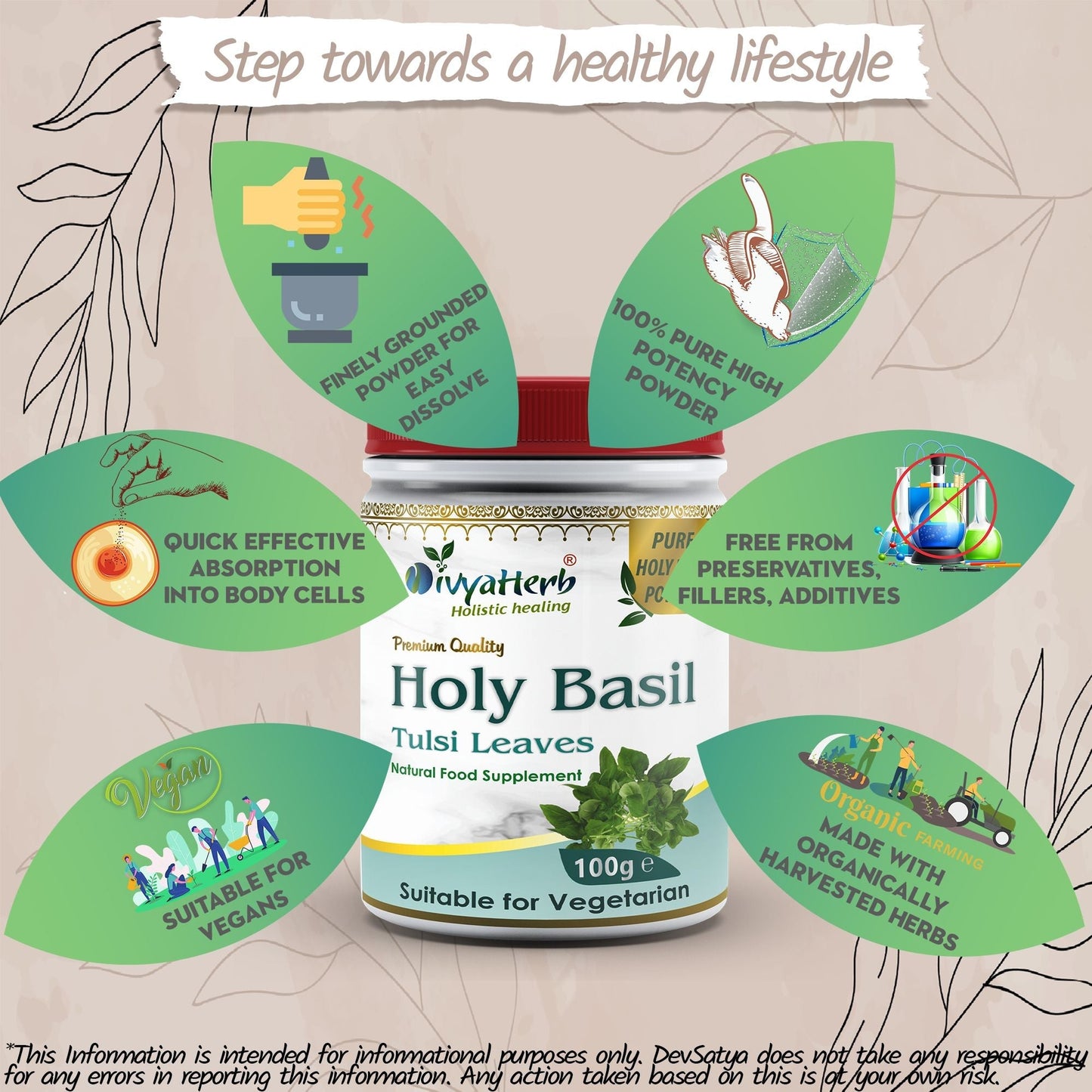 Holy Basil (Tulsi) Powder - Herbalshire Handmade Herbal Products