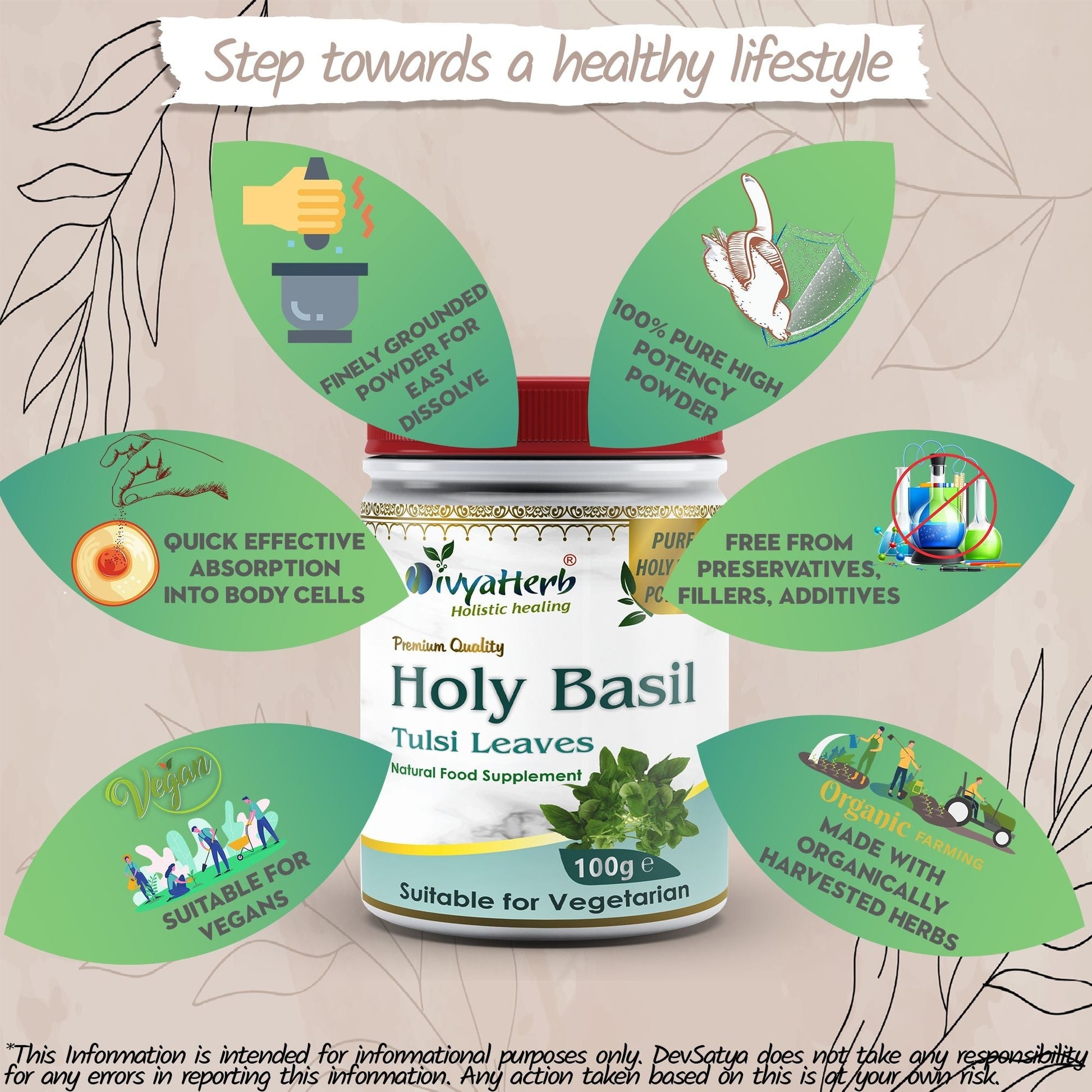 Holy Basil (Tulsi) Powder - Herbalshire Handmade Herbal Products