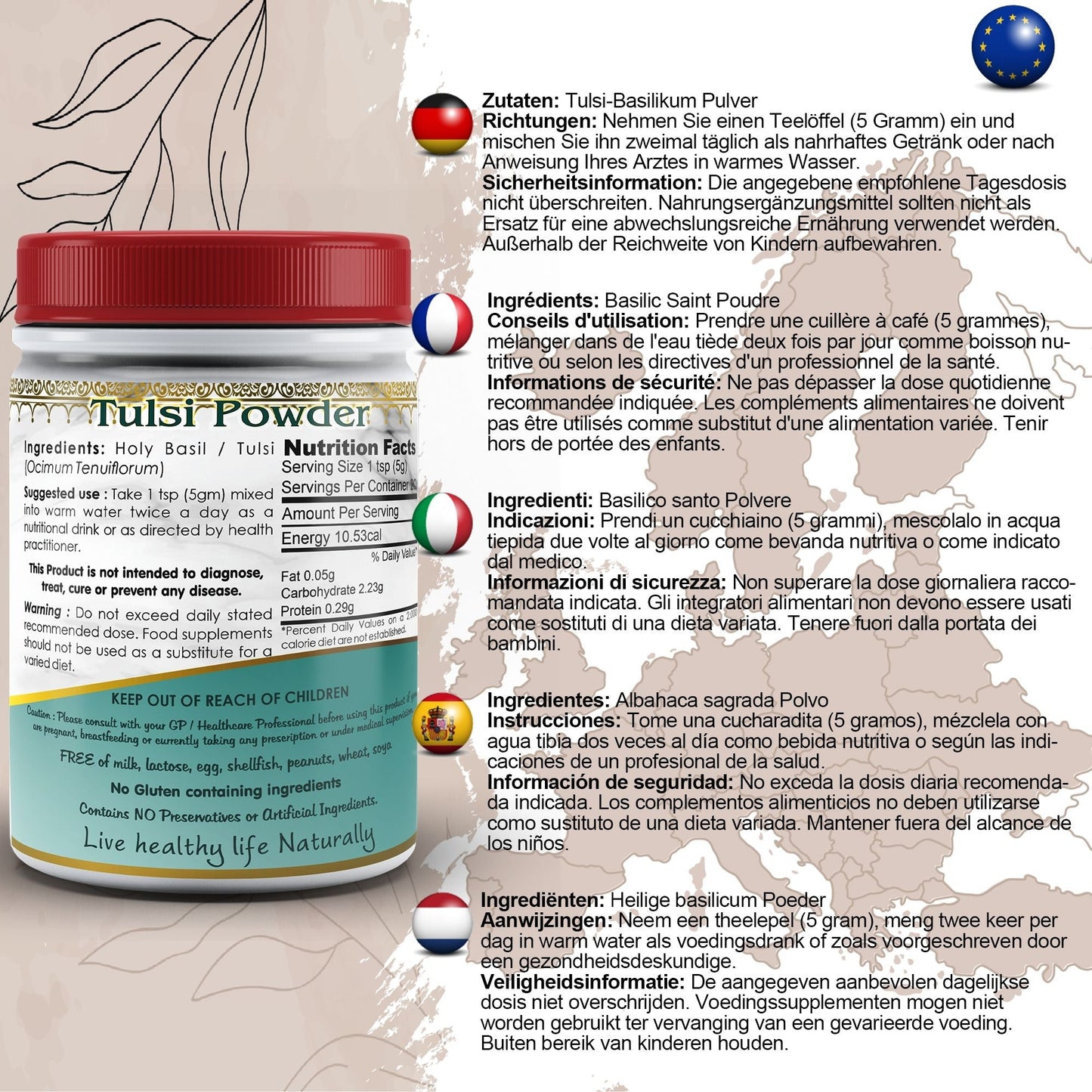 Holy Basil (Tulsi) Powder - Herbalshire Handmade Herbal Products