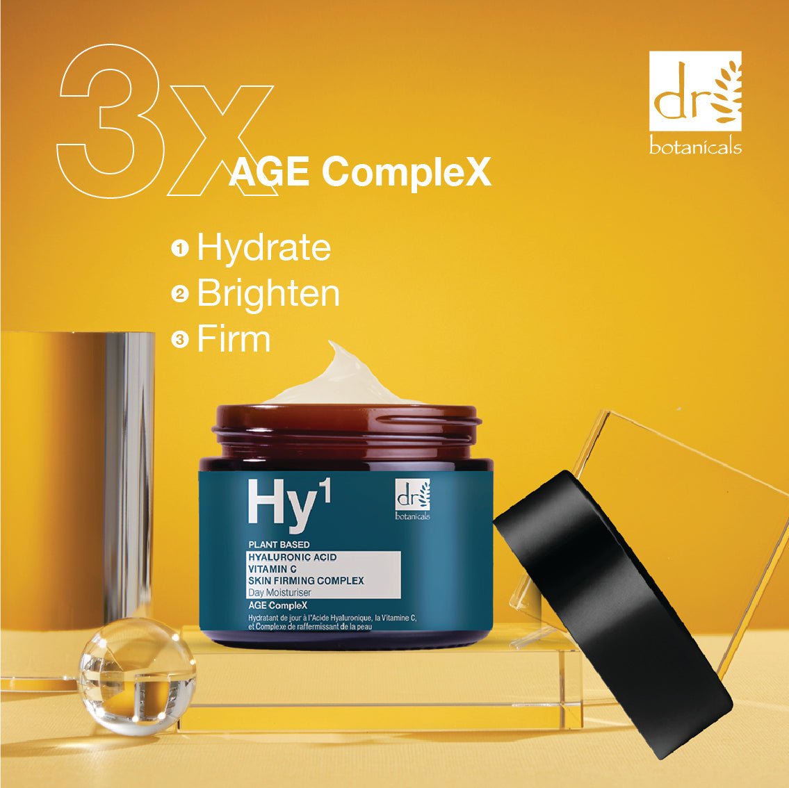 Hyaluronic Acid 1% & Vitamin C 1% & Skin Firming Complex 1% Day Moisturiser 60ml - Herbalshire Handmade Herbal Products