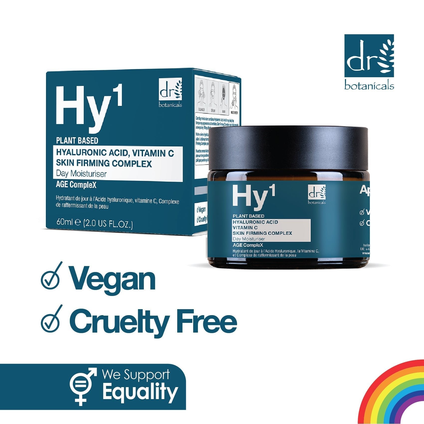 Hyaluronic Acid 1% & Vitamin C 1% & Skin Firming Complex 1% Day Moisturiser 60ml - Herbalshire Handmade Herbal Products