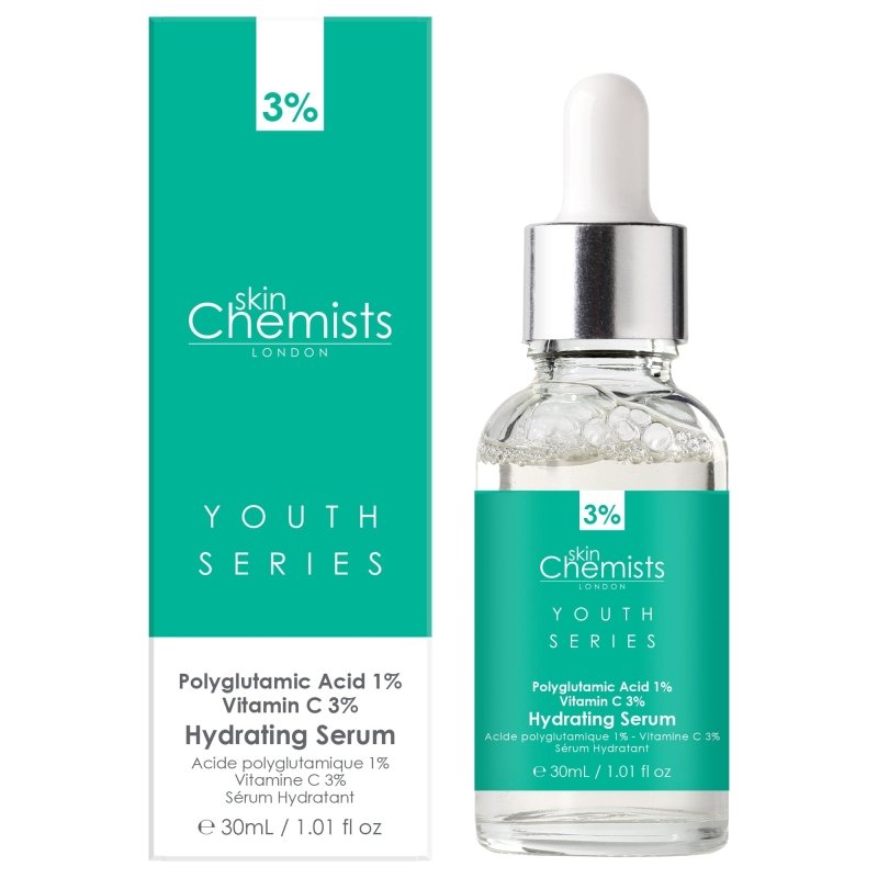 Hydrating Serum Polyglutamic Acid 1%, Vitamin C 3% 30ml - Herbalshire Handmade Herbal Products