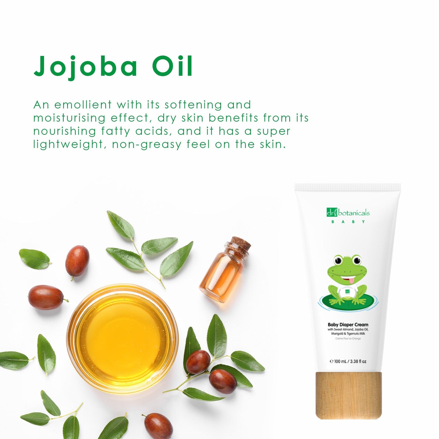 Jojoba & Sweet Almond Oil Baby Diaper Cream 100ml - Herbalshire Handmade Herbal Products
