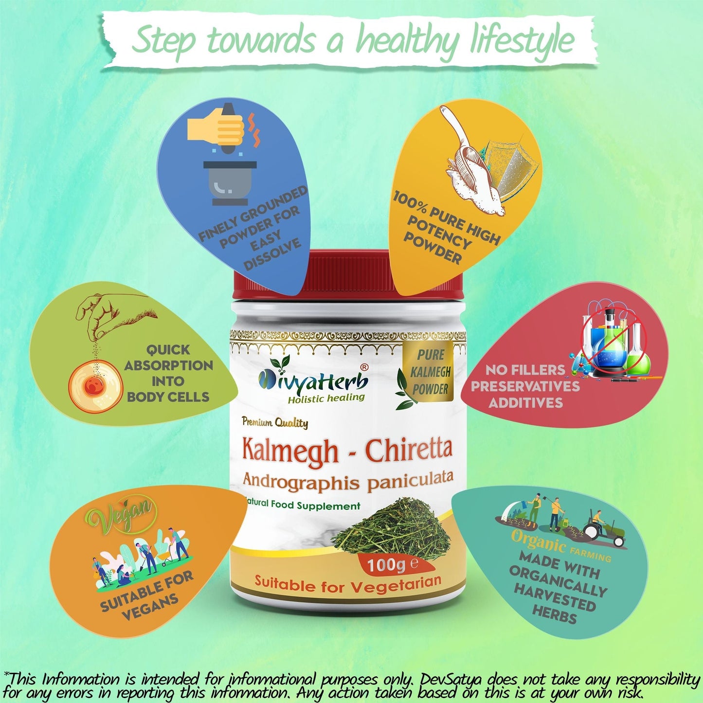 Kalmegh Powder - Herbalshire Handmade Herbal Products