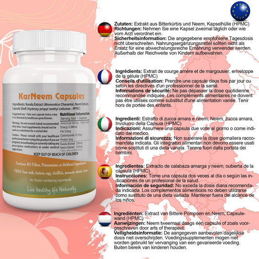 KarNeem (Karela Neem) Capsule - Herbalshire Handmade Herbal Products
